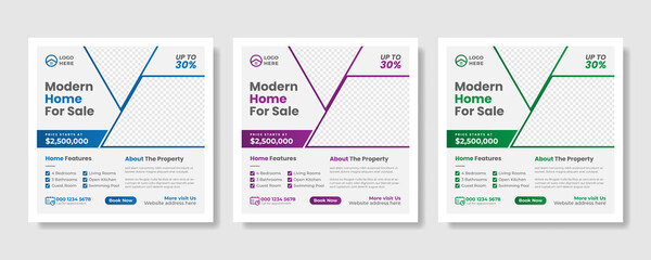 Creative real estate social media post template