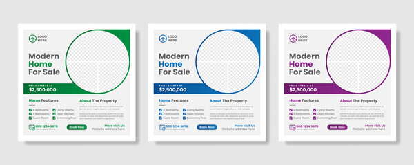 Creative real estate social media post template