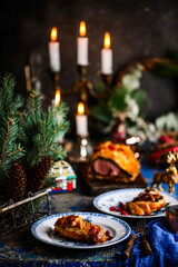 Beef Wellingon on a festive, New Year's table