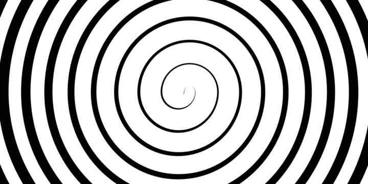 Swirl hypnotic black and white spiral. Monochrome abstract background. Vector flat geometric illustration.Template design for banner, website, template, leaflet, brochure, poster © Alla