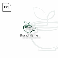 Tea and cup logo design, this logo fits perfectly as the identity of a brand or company
