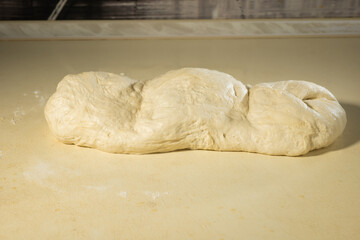 preparing dough for baking bread or cake