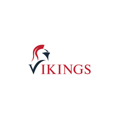 Vikings logo lettering design template vector