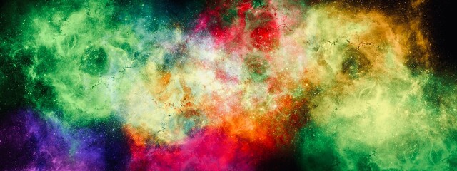 Abstract coloured galaxy background, modern powder illustration with conceptional sky texture, luxury hand drawn painting, fluid art design for printed materials