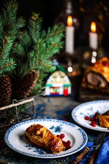 Beef Wellingon on a festive, New Year's table
