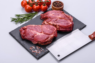 big pork raw meat piece ready for cooking. a piece of pork