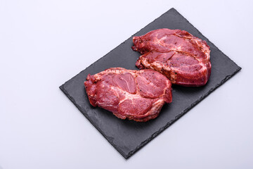 big pork raw meat piece ready for cooking. a piece of pork