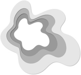 Abstraction. Illustration in Carved Paper Style, Night, Clouds, Stars