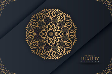 luxurious mandala design ornamental beautiful background in vector.