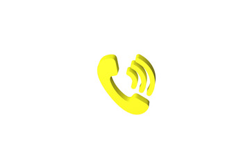 Phone icon for website mobile symbol. Service support hotline concept. 3d render illustration	