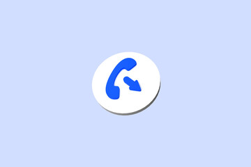 Phone icon for website mobile symbol. Service support hotline concept. 3d render illustration	