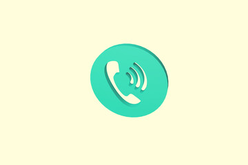 Phone icon for website mobile symbol. Service support hotline concept. 3d render illustration	
