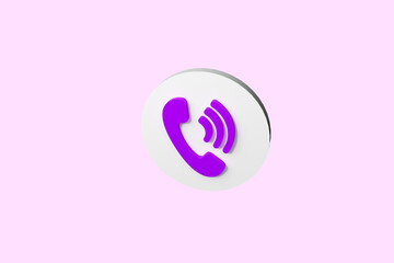 Phone icon for website mobile symbol. Service support hotline concept. 3d render illustration	