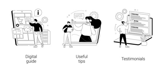 Customer help abstract concept vector illustrations.