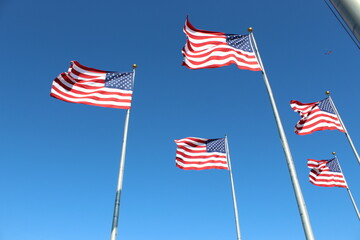 american flag in the wind