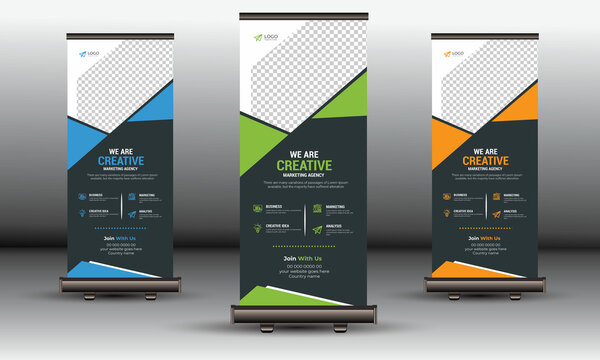 Modern corporate Roll up banner design, stand banner template