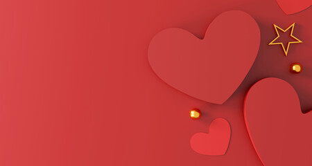 happy valentine's day background. 3D illustration