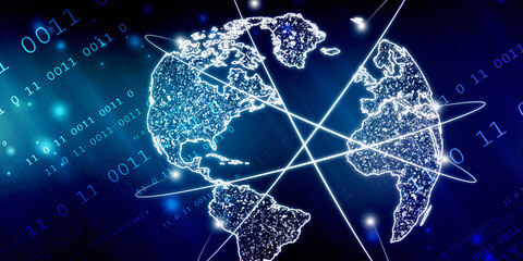 2d illustration world map abstract background