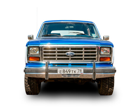 The Legendary american SUV Ford Bronco 302.. White background.