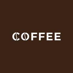 coffee logo wordmark lettering design typography template vector