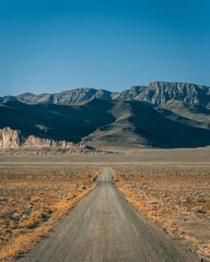Fototapeta na wymiar Desert landscape with mountains, on US Route 50 in western Utah