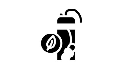 dental floss zero waste animated glyph icon dental floss zero waste sign. isolated on white background