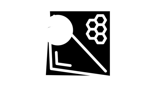 beeswax paper zero waste animated glyph icon beeswax paper zero waste sign. isolated on white background