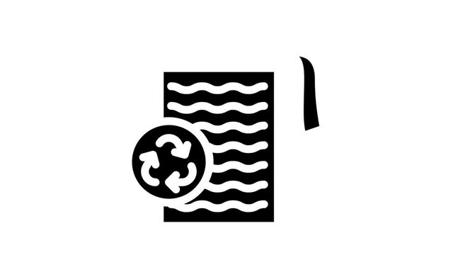 sponge zero waste animated glyph icon sponge zero waste sign. isolated on white background