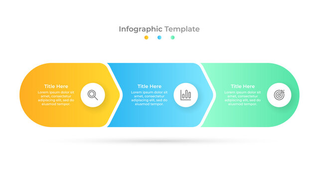 Presentation infographic template. Business concept with 3 options or steps. Vector illustration.