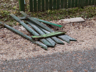 damaged section of old gates © vectorass