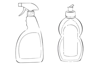 Plastic bottle and sprayer for detergents