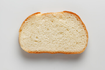 a slice of white bread on a white background