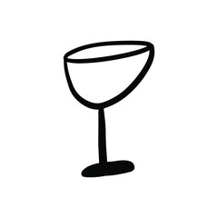 Wine glass in doodle style