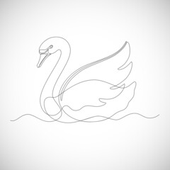 One line swan drawing