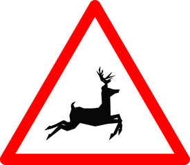 triangle road sign wild animal