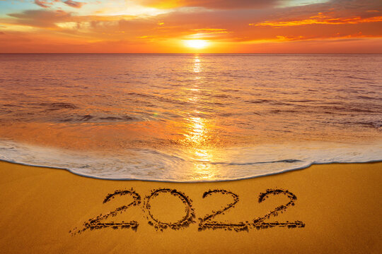 years 2022 .starting the great new years and relaxation at the sunshine beach