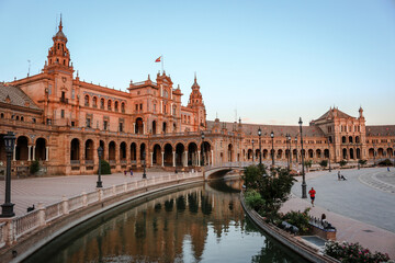 Fototapeta premium View from Plaza de España, a picturesque plaza in Seville