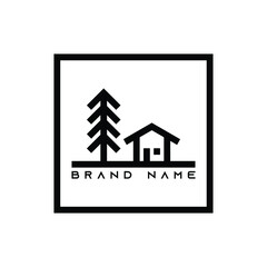 house and tree logo template