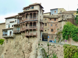 Fototapeta na wymiar Cuenca, Hanging Houses, medieval town situated in the middle of 2 ravines, UNESCO world heritage site. Spain.