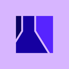 science bottle in box logo template