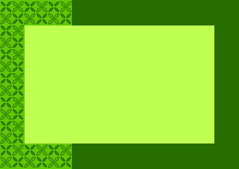 green batik background with frame