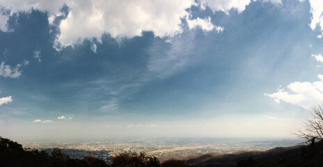 Panoramic view of Chiang Mai from top of Doi Suthep mountain located at Doi Suthep National Park, Thailand