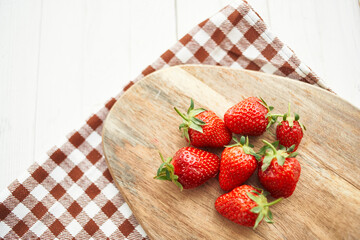 fresh strawberries on wooden board fruit vitamins summer