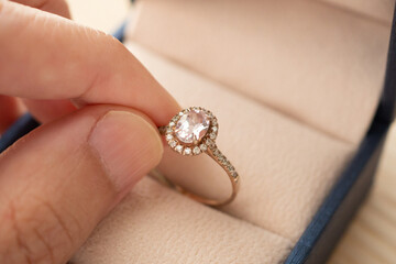 hand hold beautiful jewelry diamond ring