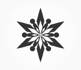 Snowflake icon isolated.