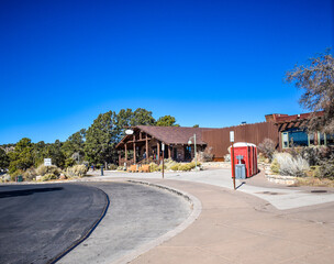 Grand Canyon National Park, Arizona, USA - November 22, 2021: Bright Angel Lodge in the Village of...