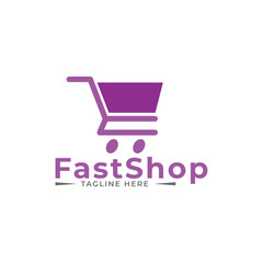 cart shop logo icon vector template.