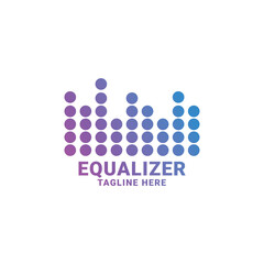 wave audio equalizer logo icon vector template.