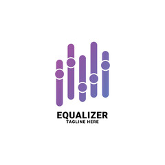 wave audio equalizer logo icon vector template.