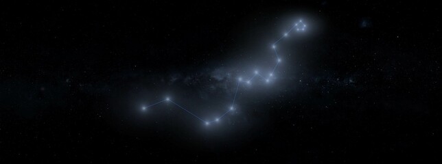 panoramic view of the hydra constellation illustration concept